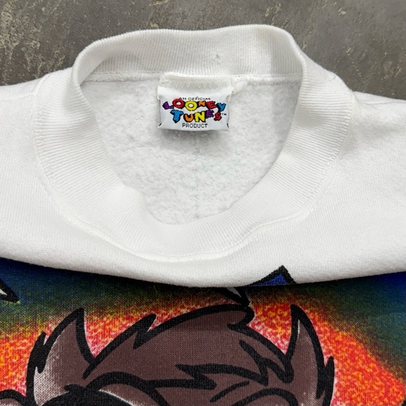 Vintage 90s Freeze Taz Looney Tunes Sweatshirt L USA - Picture 6 of 9